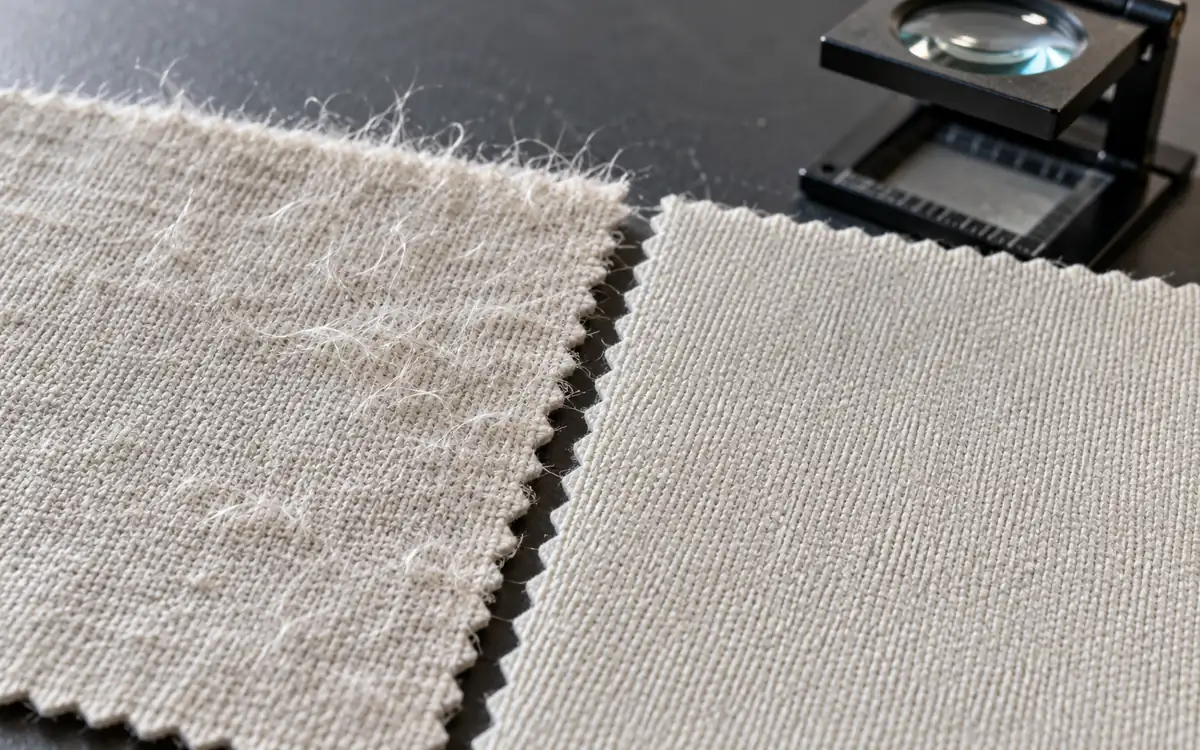 Fabric Singeing and Controlled Removal of Surface Hair — process illustration