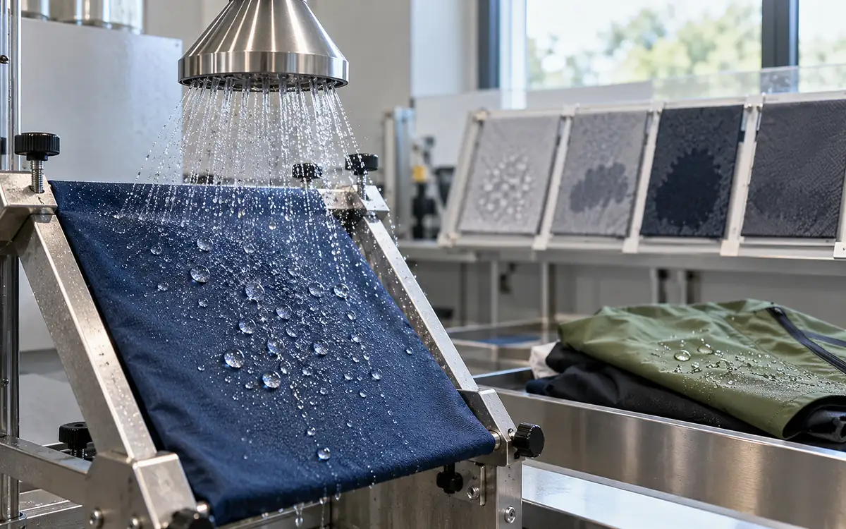 Textile Water Repellency Tests from Spray Rating to Rain Exposure