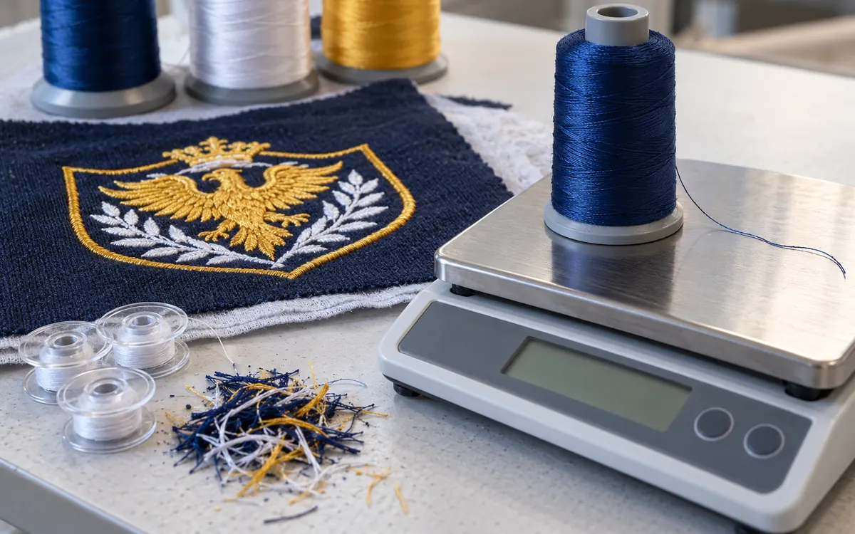 Embroidery Thread Consumption from Sample Measurement — process illustration