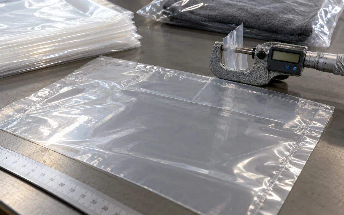 Garment Polybag Consumption and Cost from Film Dimensions — process illustration