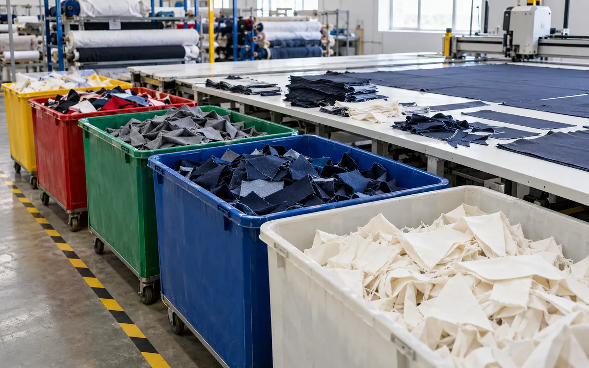 Textile Cutting Waste Segregation with a Traceable Material Balance