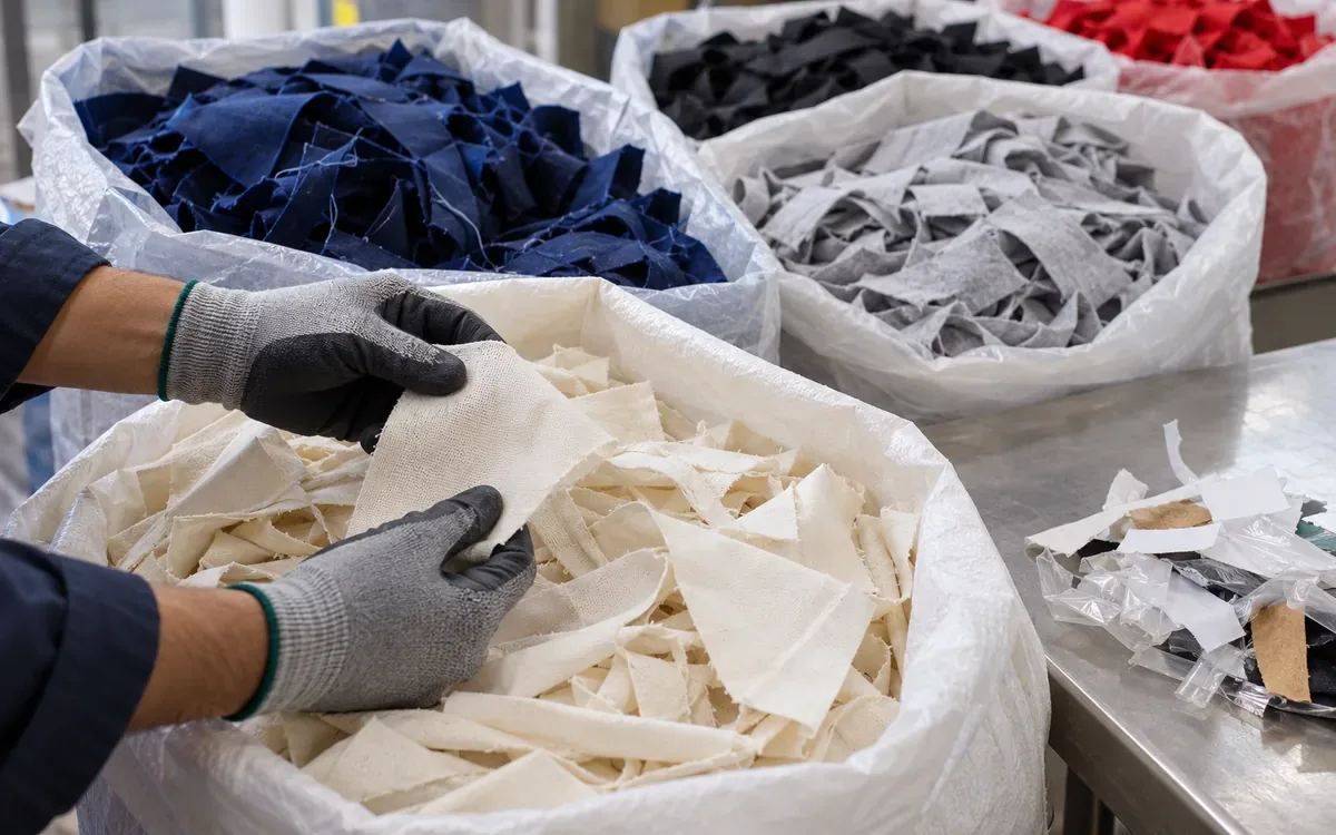 Textile Cutting Waste Segregation with a Traceable Material Balance — process illustration